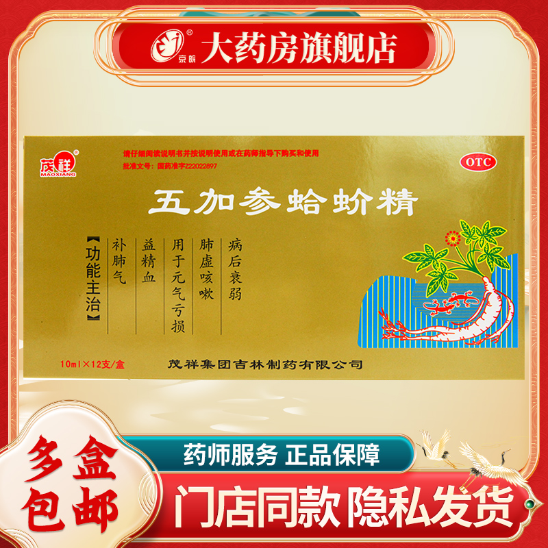 茂祥 五加参蛤蚧精 10ml*12/支 补肺气 益精血