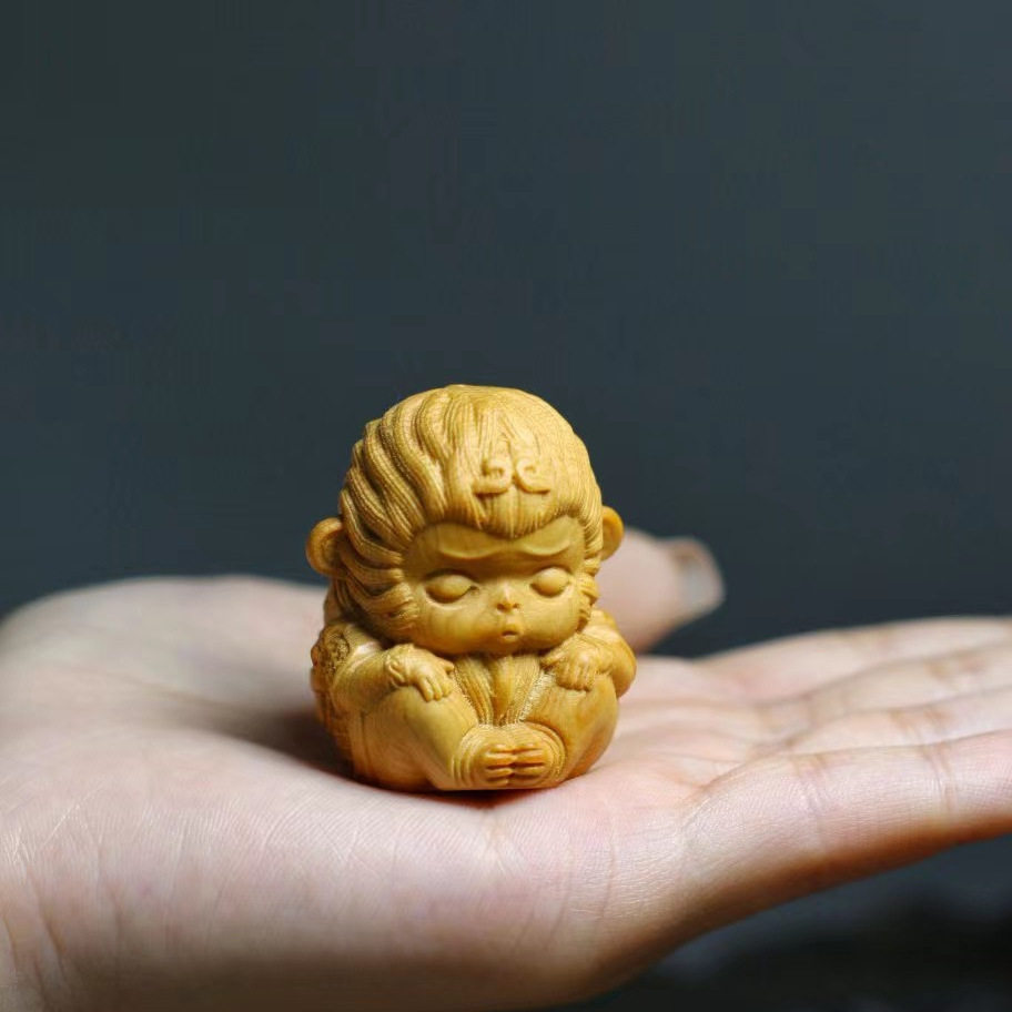 崖柏木雕手把件小猴子手把件可爱小动物汽车包包挂饰工艺品送礼品