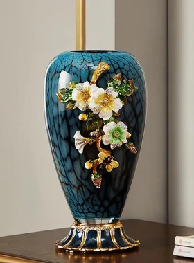 珐琅彩花瓶琉璃摆件玄关桌面床头