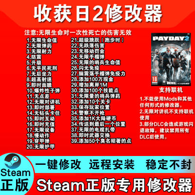 PAYDAY 2 收获日2 掠夺日2修改器 steam联机 装备武器金币