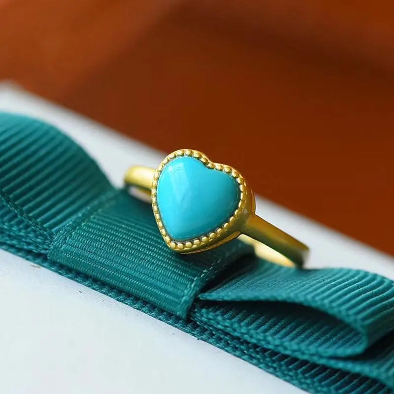 清新淡雅蓝小巧桃心绿松石爱心