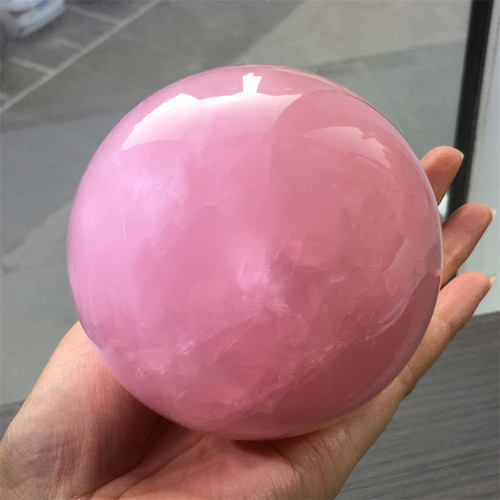 马达加斯加六芒星粉水晶球芙蓉石