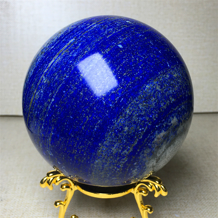 天然青金石水晶球原矿石家居摆件