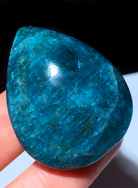 天然蓝磷灰水滴形吊坠男女款饰品