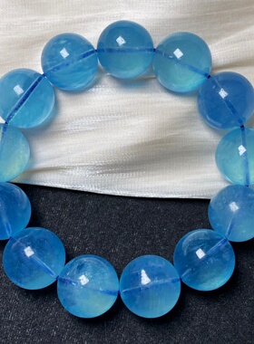 天然蓝色水晶海蓝宝手链饰品礼物