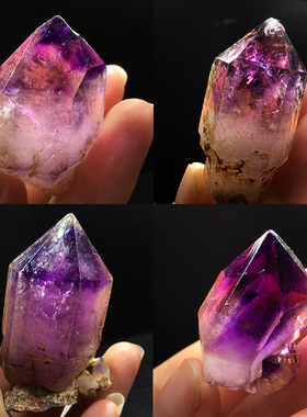 紫水晶超七幻影紫发原石标本摆件