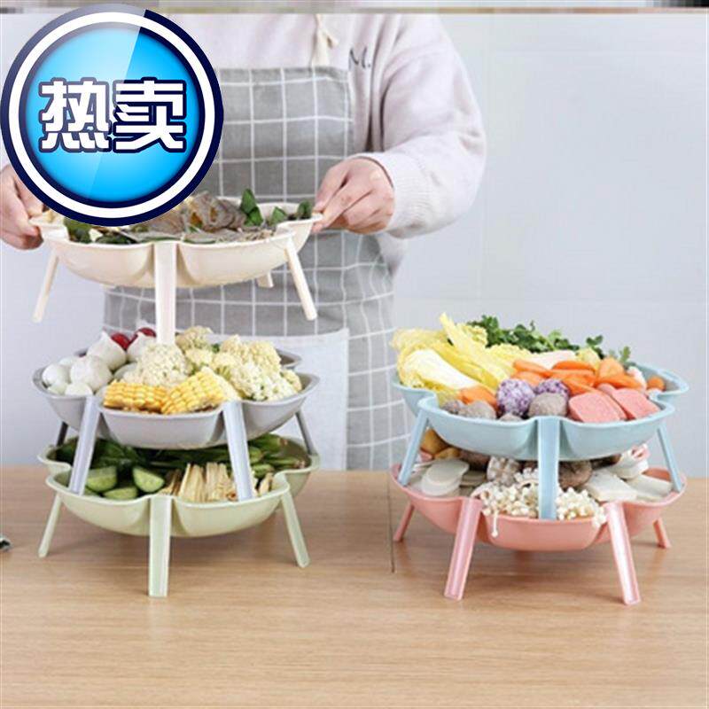吃火锅餐盘整套装菜盘子◆定制◆家用配菜多层创意食材放菜架子置