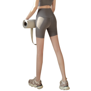 Ackdcs无尺码裸感瑜伽裤女高腰提臀健身训练短裤高弹紧身四分裤夏