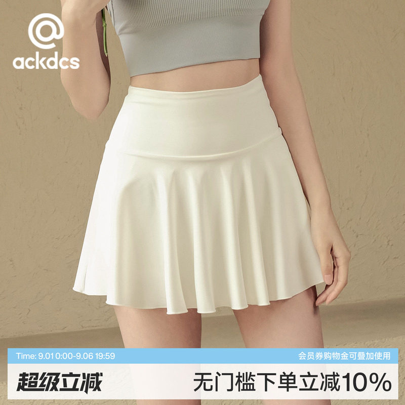 Ackdcs白色瑜伽短裙女显瘦网球裙图片