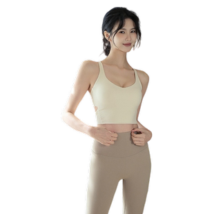 Ackdcs瑜伽内衣女外穿一体式交叉美背普拉提健身背心跑步运动套装