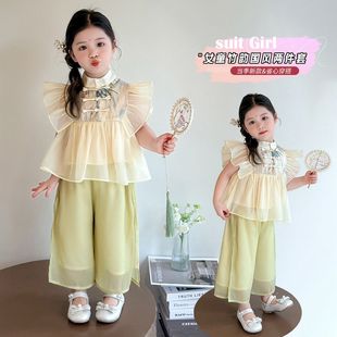 新中式 女童汉服夏装 夏季 2025新款 甜美儿童连衣裙 女孩潮流洋气时尚