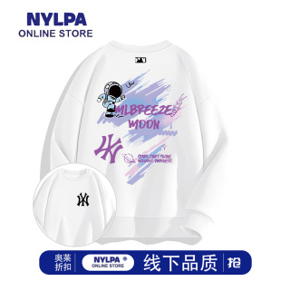 宇航员印花圆领套头情侣男女帽衫 NYLPA秋冬季 宽松慵懒小众联名款