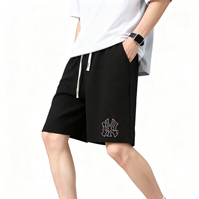 NYLPA夏秋季玫瑰NY字母印花男短裤华夫格运动女休闲情侣款五分裤