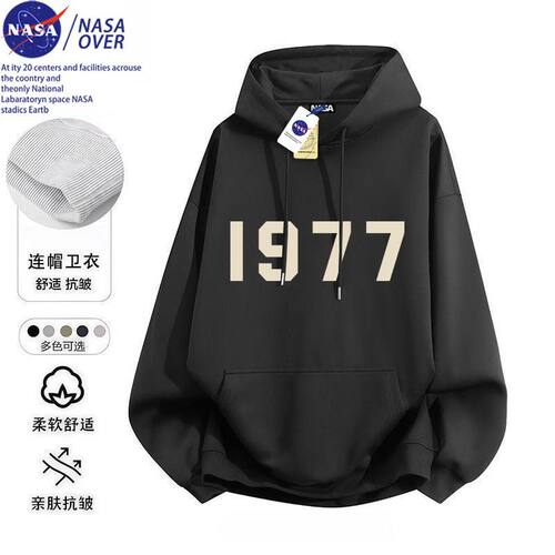 NASA港风1977cleanfit高级潮流连帽卫衣外穿显瘦秋冬季男女同款