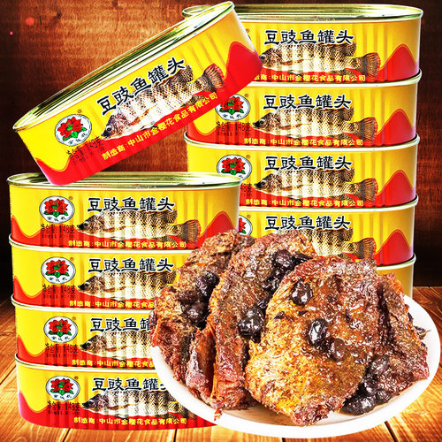 豆豉鱼罐头鱼148g下酒拌饭菜即食海鲜熟食小鱼速食品鱼罐头鱼肉罐