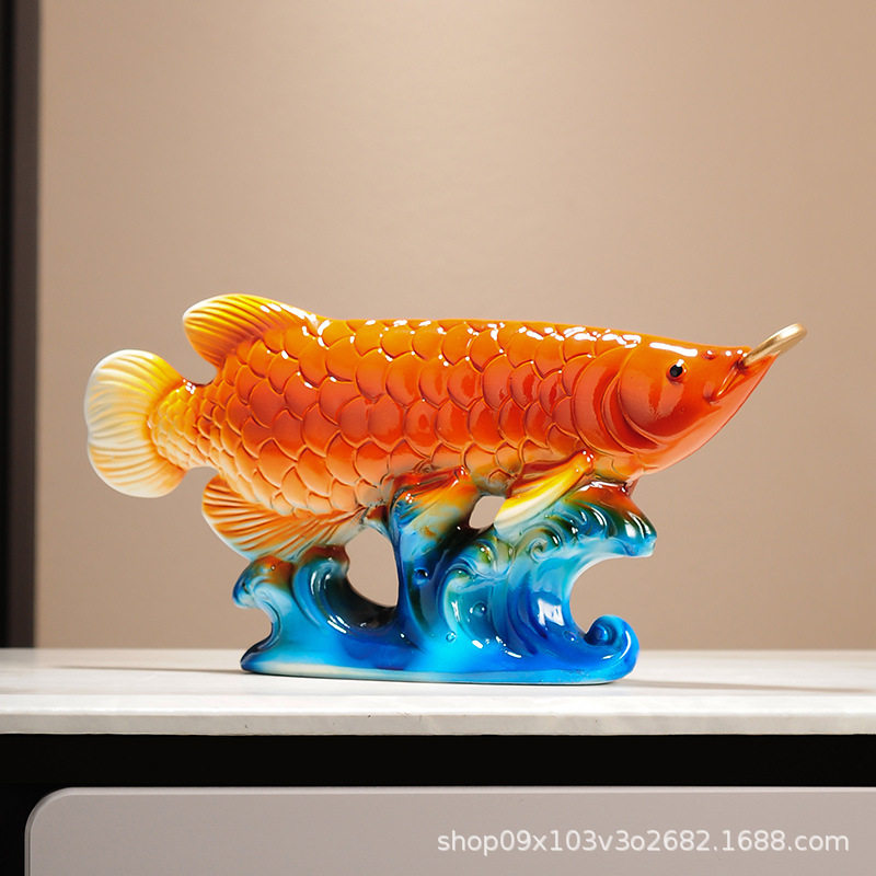 年年有余摆件财如鱼得水旺宅寓意好2026客厅聚财展示柜金龙鱼装饰,家居饰品,流水摆件,淘宝优惠券,粉丝福利购,淘宝优惠卷