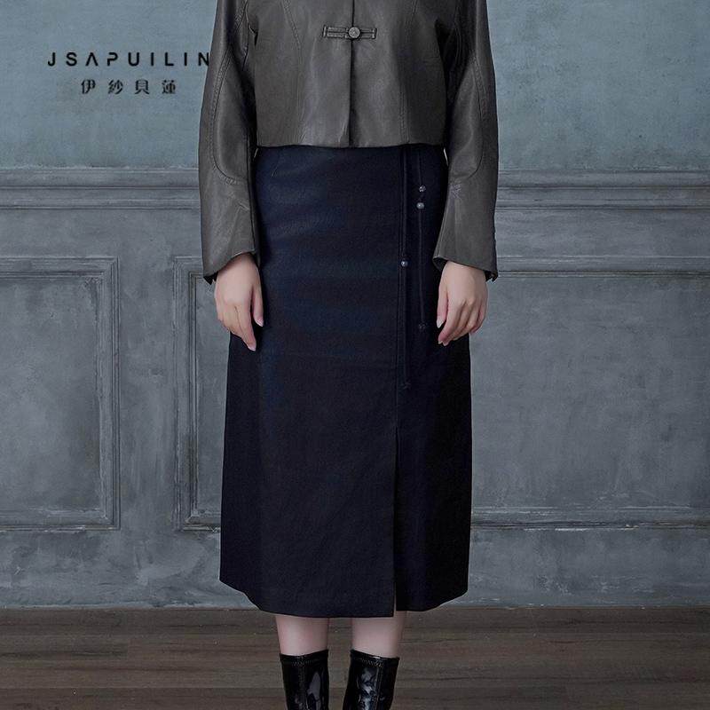 【商场专柜】伊纱贝莲半身裙女秋冬新款百搭气质显瘦中长款裙子