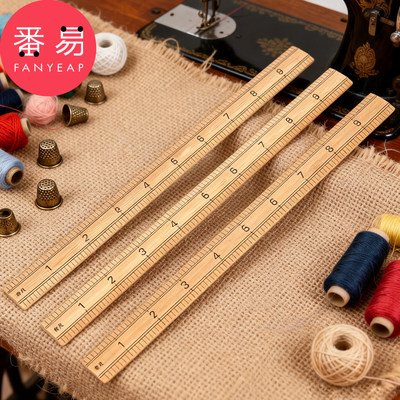 尺子/竹A1pn088-双面市尺裁缝量衣尺教学尺英寸量布料服装尺子