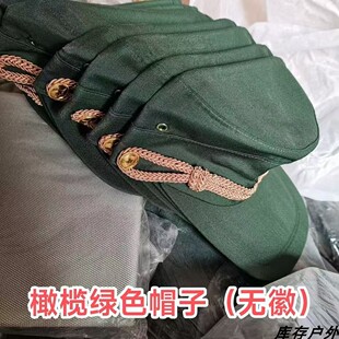 99橄榄绿帽子老式的良帽男女帽子怀旧收藏帽户外渔夫帽黄条黑条