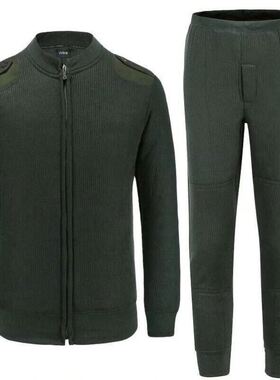 正品制式冬季绒衣绒裤套装男防寒拉链保暖绒衣军绿色毛衣裤A30-07