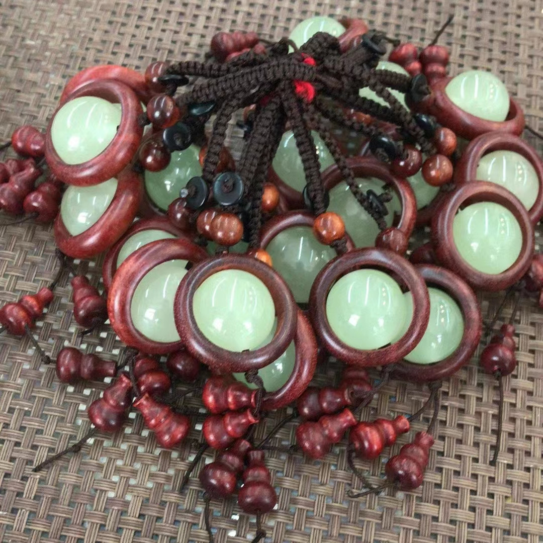 紫檀木夜光钥匙扣男女生包包挂件车钥匙链挂饰直播摆摊货源批发