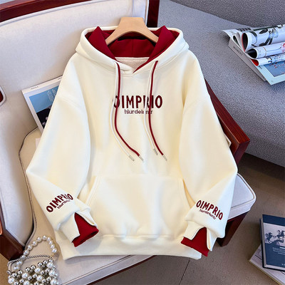 韩版字母印花连帽运动衫