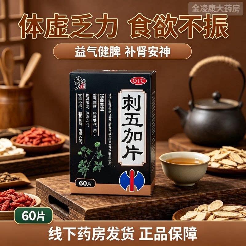 修正 刺五加片 0.3g*60片体虚乏力食欲不振腰膝酸软失眠多梦