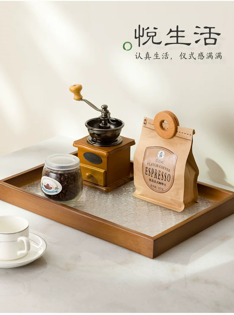 竹质餐盘酒店早餐托盘家用长方形放茶具水K杯子茶盘餐厅客厅水果