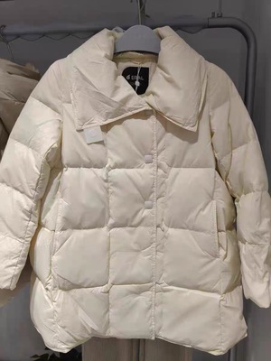 艾莱依2025冬新款正品A型简约翻领女羽绒服6025203031 吊牌价1367