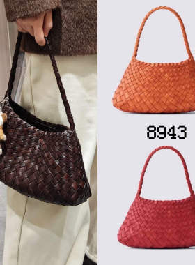 正品Dragon Diffusion8943牛皮编织包法式菜篮子手工单肩手提包女