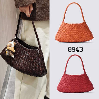 正品Dragon Diffusion8943牛皮编织包法式菜篮子手工单肩手提包女