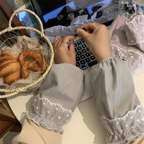 可爱~百搭袖套蕾丝耐脏耐用学生