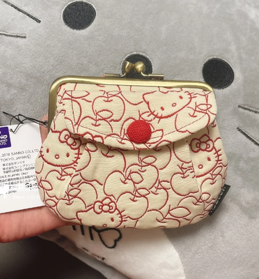 日式hello Kitty 京都和风纽扣收纳包零钱包卡包
