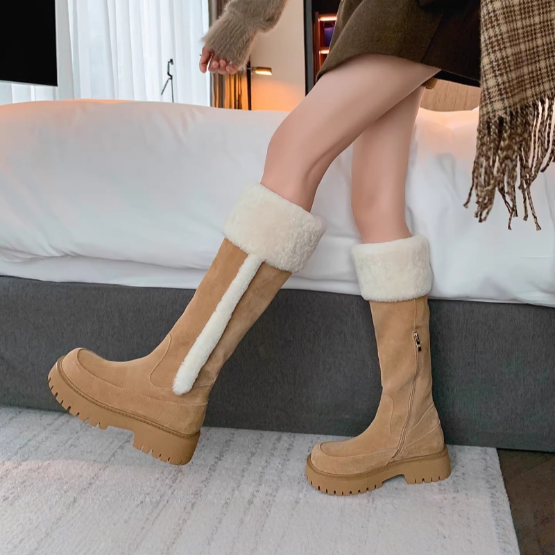 新款复古风雪地靴女厚底长筒靴