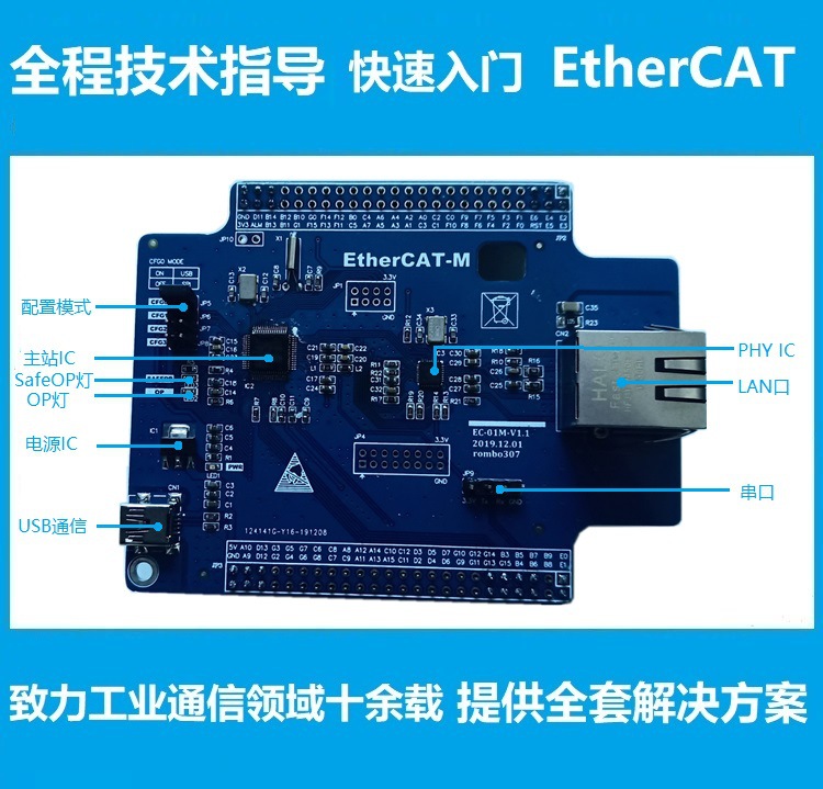 ethercat主站开发板学习板STM32F407底板核心板工业以太网总线