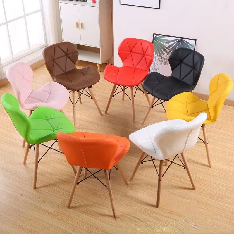 PU布艺蝴蝶椅办公洽谈家用餐椅时尚凳子伊姆斯椅布艺创意休闲椅子