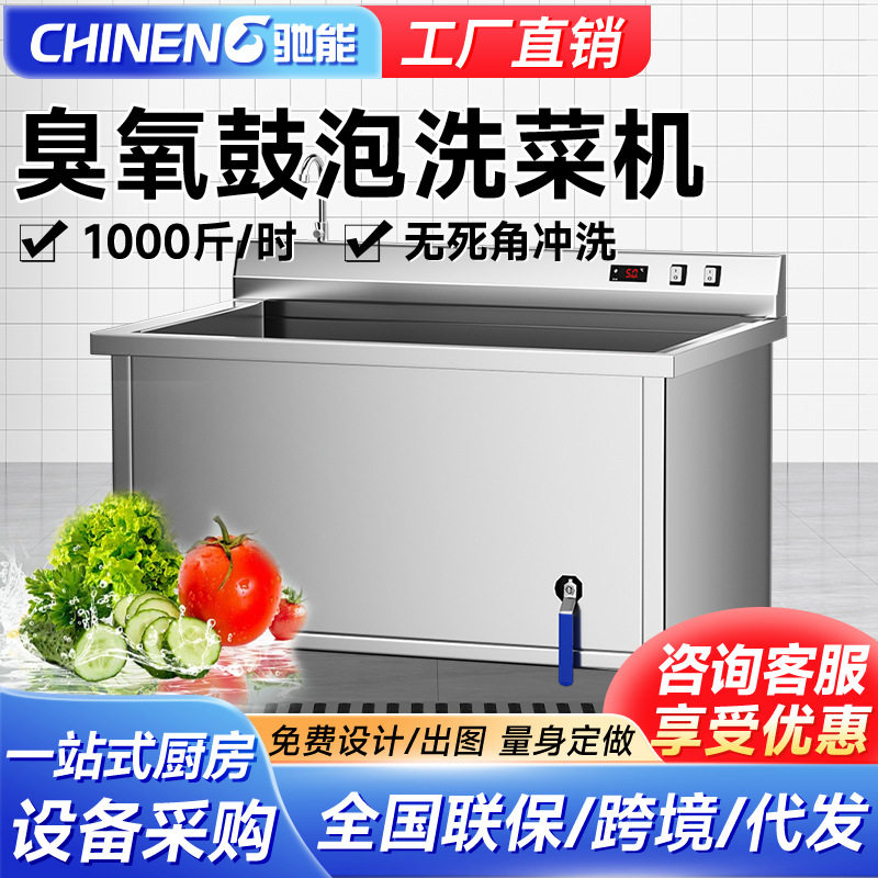 驰能水果蔬菜清洗机商用去农药残留消毒臭氧净化器洗菜肉机