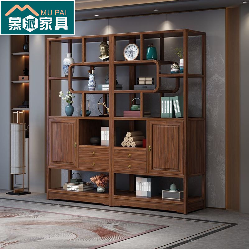 博古架实木新中式置物架客厅家用茶室隔断茶叶格子架多宝阁展示架,住宅家具,红木博古架,淘宝优惠券,粉丝福利购,淘宝优惠卷
