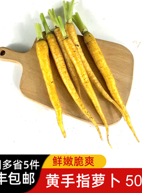 黄色手指萝卜500g 西餐蔬菜 去叶小胡萝卜沙拉菜 多省顺丰5件包邮