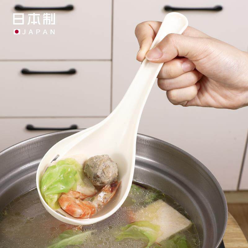 日式进口厨房过滤塑料专用汤勺漏勺家用大号盛汤舀粥勺特厚分离勺