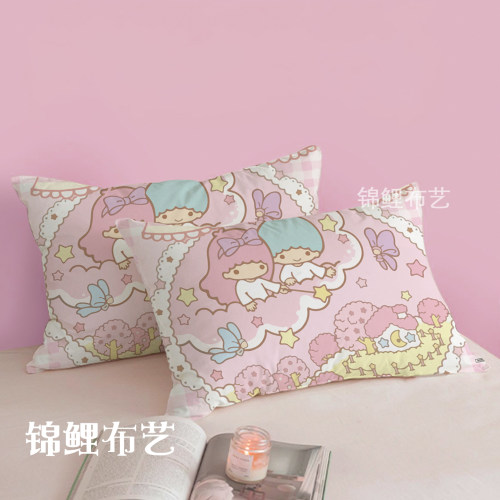 新款双子星卡通枕头套学生宿舍枕芯套可爱双面儿童单件枕罩四季款