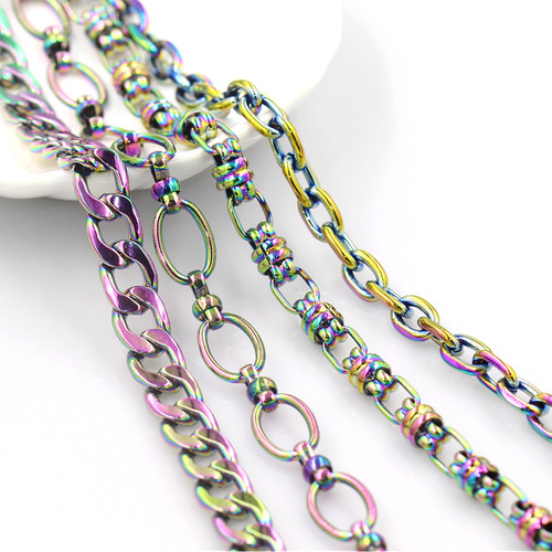 强保色电镀七彩一米一条 链节开口无焊接
