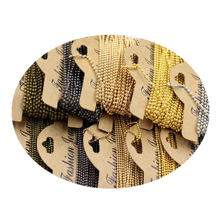 5米金属铁波珠链条古铜枪黑色DIY手工项链吊牌箱包衣服发饰挂件绳