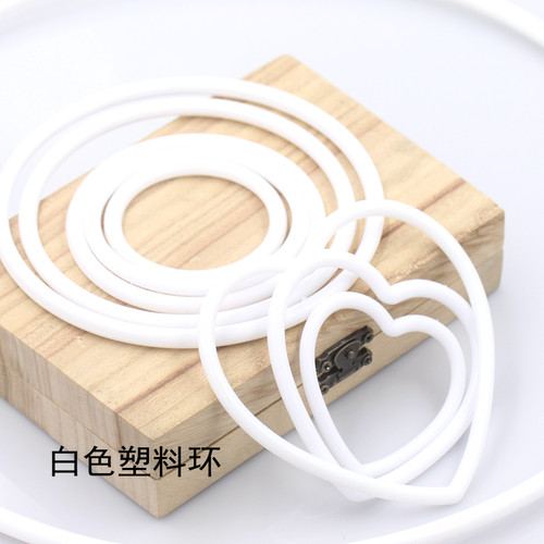 白色圆环闪星青春塑料编织吊环