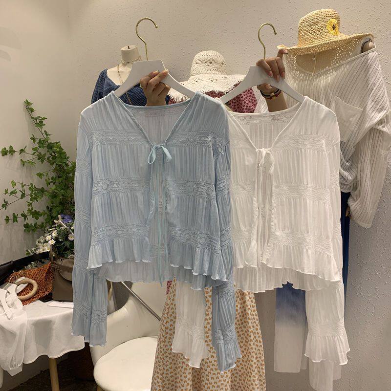 大码胖200斤防晒开衫女夏季透气薄外套短款上衣时尚外搭防晒衣服