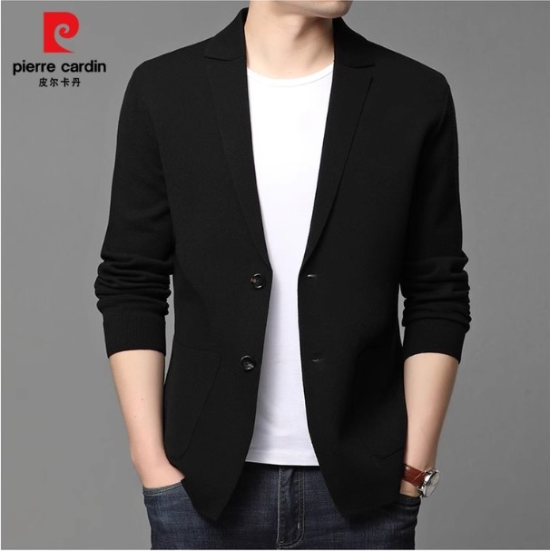 皮尔卡丹秋季爆款高档男士西装领羊毛针织开衫男中年小西服外套男,男装,针织衫/毛衣,淘宝优惠券,粉丝福利购,淘宝优惠卷