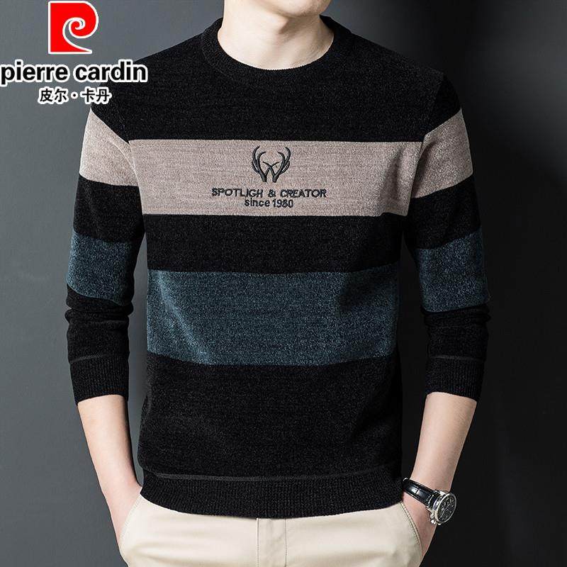 皮尔卡丹男士雪尼尔毛衣秋冬季加绒加厚圆领卫衣针织衫打底羊毛衫,男装,针织衫/毛衣,淘宝优惠券,粉丝福利购,淘宝优惠卷