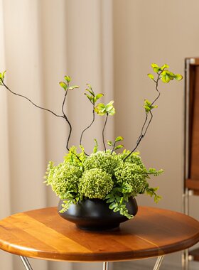 室内仿真花束现代简约绿植盆栽高级感桌面绿植假花花艺盆景