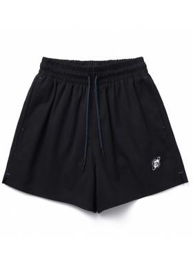 Earthling 黑色白色浅绿廓形速干功能短裤