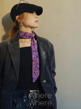 【飘带-紫色羽毛-艺术染系列】WhereWhere原创手工蜡染Batik飘带
